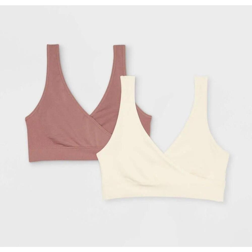 NEW Women’s Nursing Bras XL 2pk Pullover Seamless Sleep Wireless Breastfeeding